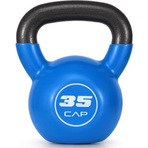 CAP Vinyl Coated Cast Iron Kettlebell, 10-50 LB Home Gym Weight