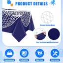 Unittype 6 Pcs Fish Net Decorative and Tablecloth Set, Cotton Fishnet and Plastic Table Cover Decorations Set for Nautical Themed Party Baby Shower Pirate Decorations Mermaid Party (Classic Color)