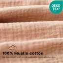 Konssy Muslin Toddler Pillowcase for 13x18 Pillow 2 Pack, 100% Cotton Toddler Pillow Case Cover, Soft & Breathable Travel Babay Kids Pillow Covers with Envelope ClosureFlourish, Toffee