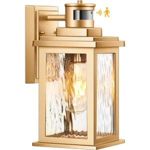 VIANIS Motion Sensor Porch Lights, Outdoor Light Fixtures Wall Mount Dusk to Dawn, Gold Waterproof Exterior Lights for House, Outdoor Wall Lights for House, Doorway, Patio, Anti-Rust