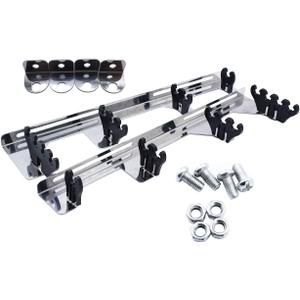 Chrome Linear Spark Plug Wire Separators Divider Loom with Black Valve Cover