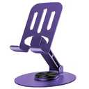 Lusosh Universal Metal Cell Phone Stand, Multi-Angel Adjustable 360° Rotation Non-Slip Metal Phone Stand Compatible with iPhone 17 16 Pro Max and All Smartphones (Purple)