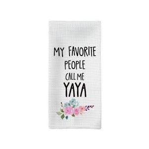 Yaya Gifts Kitchen Towels Yaya Gifts for Grandma Hand Towels Yaya Grandma Chr...