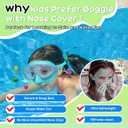 Kids Swim Goggles with Nose Cover for 3-12, 2 Pack Anti Fog/UV Swimming Goggles Mask for Boys Girls Toddler