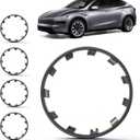 4+1 Spare Set Wheel Rim Protector Hubcaps Fit for Tesla Model Y 21 Inch,Hubcaps Uberturbine Wheels Rim Cover Tire Trim Rings 5PCS Model Y AccessoriesGunmetal Gray
