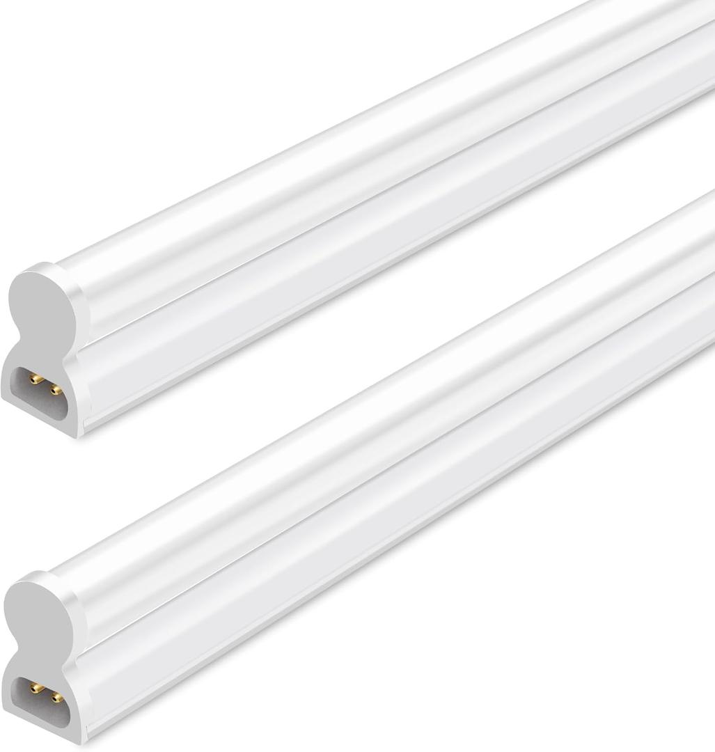 hykolity 2 Pack LED Shop Light 4FT, T5 Integrated Single Fixture, 22W, 2200lm, 6500K Super Bright White, Linkable Shop Light, Utility Shop Lights, Corded Electric with Built-in ON/Off Switch