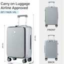 Hanke Grace Hard Shell Suitcases with Wheels,20 Inch Carry On Luggage Airline Approved with Aluminum Frame, Travel suitcase with Front Pocket Travel Luggage for Short Business Trips, Grey, 20 Inch Middle No Opening