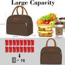 Coobiiya Lunch Bag Women, Lunch Box for Women Adult Men, Small Leakproof Cute Lunch Tote Large Capacity Reusable Insulated Cooler Lunch Container for Work/Office/Picnic/Travel-Brown