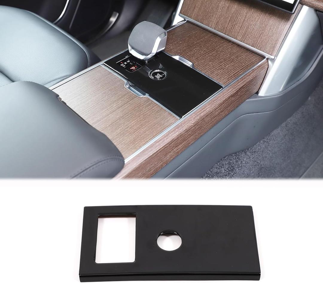 Central Control Gear Shift Panel Trim Cover Compatible with Land Rover Range Rover Vogue 2024 2025 2026 Accessories, Gear Shift Control Anti-Scratch Panel Decorative Cover (Piano Black)