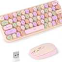 2.4G Wireless Keyboard & Mouse Combo, Portable%60 Small Typewriter Keyboard for Office PC Computer Laptop Desktop Windows (Skin Tone)