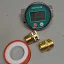 Metal Water Flow Meter, 3/4" GHT Garden Hose Flowmeter with Brass Thread and Large Screen for RV, Pool, House, Lawn Sprinkler and Outdoor Watering Supports Gallon, Liter, GPM and LPM