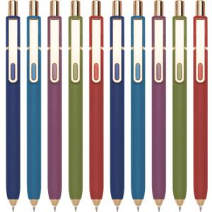 Linbsunne Gel Pens Black Ink Pens for Office 0.5mm Fine Point Pen Smooth Writing Retractable (Vintage-10 pcs)