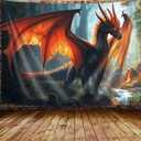 Jipusai Medieval Dragon Tapestry, 60x40in Wall Art for Bedroom, Living Room, Office Decor