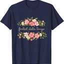 Foxtrot Tango Delta Women Floral Groovy Vintage Retro women T-Shirt (2XL, Navy)