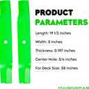 Lawn Mower Blades High Lift Blade with 38 inch Decks Fits for AM100945 AM137324 AM100991 M153118 M84472 for John Deere STX38 LX172 LX173 LX176 LX178 STX30 GT242 Sabre 1538H, 2 PCS