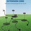 DEWENWILS Outdoor Extension Cord 1 to 3 Splitter, 3 Prong Outlets Plugs, Max 28ft End to End (40 FT Total),16/3C SJTW Weatherproof Wire for Outdoor String Lights, ETL