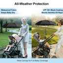 Stroller Sunshade Compatible with Uppababy, Clip On Umbrella for Stroller with Adjustable Clamp, UPF 50+ UV Protection for Baby Strollers, Pushchairs, Beach Chairs for Sun & Rain Protection