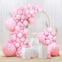 PartyWoo Baby Pink Balloons 145 pcs Different Sizes of 18 12 10 5 Inch Pastel Pale Light Pink Balloons Arch Kit Garland for Baby Shower Gender Reveal Birthday Princess Party Decorations Pink-Q05