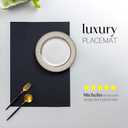LEXMORE Placemats Set of 8 Vinyl/Plastic Woven Place Mats for Kitchen Table Indoor/Outdoor Washable Placemat Wipeable Dining Table Mats(Black)