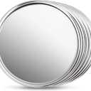 New Star Foodservice Restaurant-Grade Aluminum Pizza Pan/Tray, Wide Rim, 8 Inch, Pack of 6