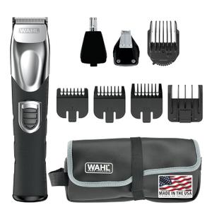 Wahl USA Rechargeable Lithium Ion All in One Beard Trimmer for Men with Detail and Ear & Nose Hair Trimmer Attachment  Model 9854-600B