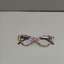 ICARA Sparkling Crystal Rhinestone Cat Eye Reading Glasses for Women Anti Blue Light Trendy Diamond Reader (Pink/Ab)