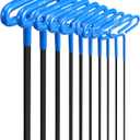 Honoson 10 Pieces T-handle Hex Key Set 9 Inch Long Hex Key Wrenches Kit Sizes 3/32, 7/64, 1/8, 9/64, 5/32, 3/16, 7/32, 1/4, 5/16, 3/8 Inches for Christmas Men Gift(Blue)