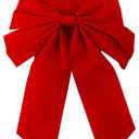 2 PCS Cabinet Door Festive Ribbons and Bows Decoration for Christmas Gift Holidays,Red