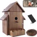 Smart Bird House with Camera, 1080p HD WiFi Outdoor Bird Box. Features Auto Capture Bird Video & Motion Detection, Night Vision, App Alerts and Serves as a Bird Nesting Box (Dark, Normal)