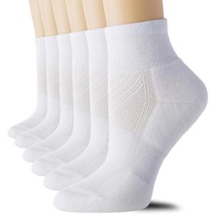 CS CELERSPORT 6 Pairs Women's Running Ankle Socks Athletic Sport Socks Cushioned S