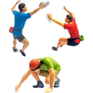 Resin 1:64 Rock Climbing Figure Dioramas Movie Props Miniature Scenes Scene Fairy Garden S Scale Layout Train Railway Collections Decoration, 3Pcs