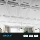 Art3d Drop Ceiling Tiles, 24x48in. White (12-Pack), Polyvinyl Chloride (PVC), Glue Down