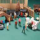 Gejoy 200 Pcs Miniature People Figurines 1:75 Scale 0.98 Inch Model Trains Architectural Plastic People Figures Tiny Sitting and Standing for Miniature Scenes