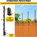 Fence Post Extender, 40" Fence Barbed Wire Extend Armfor Outdoor Fences to Increase Height, Protect Privacy and Pets Jumping Off (8, 40in)