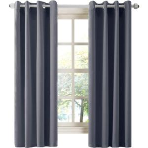 LA PALMA Thermal Insulated Blackout Darkening Grommet Living Room Curtains Window Drapes for Bedroom Pack of 2 Panels