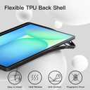 JETech Case for Samsung Galaxy Tab S10 FE Plus/S10 FE+ 13.1-Inch with S Pen Holder, Soft TPU Tri-Fold Stand Protective Tablet Cover, Support S Pen Charging, Auto Wake/Sleep (Black)
