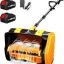 Cordless Snow Shovel, 21V Brushless Motor, 4.0AH Electric Snow Blower, 14" Clearing Path - 26 ft Throwing Distance for Sidewalk, Deck & Patio(2 * 4.0Ah Battery & Quick Charger Included)