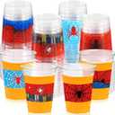 50Pcs Spider Web Birthday Party Decorations Cups, 12 OZ Disposable Plastic Drinking Cups Hot Cold Drink Wine Coffee for Home Sports Birthday Christmas Themed Holiday Party Supplies Favors