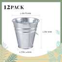 Sadnyy 12 Pcs 3.5 Inch Small Metal Buckets with Handle, Mini Metal Pail Tin Galvanized Pail Container for Crayon Storage Wedding Table Decorations Trick or Treat Flower Plant Party Gift (Silver) (EXP 11/28/35)
