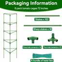 Halatool 6 Pack Extra Tall Tomato Cages for Garden, 72 Inch Heavy Duty Metal Plant Support Stakes for Climbing Plants, Adjustable Large Trellis for Outdoor Raised Garden Bed Vegetables Flowers Fruits