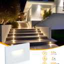 CLOUDY BAY 12V Low Voltage 3 Color Indoor and Outdoor LED Step Light,3000K/4000K/5000K,Stair Light,White,3 Pack, Wet Location(Low Voltage Transformer is Required)