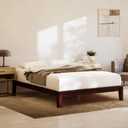 Nectar Bamboo Platform Bed Frame - Queen - Walnut - Floating Center Support Legs - 12 Height - Easy Tool Free Set Up - Contemporary and Durable - Sturdy Wooden Support Slats - Holds Up to 800 Pounds