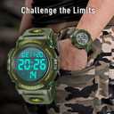 Mens Digital Watch Sports Military Watches Waterproof Outdoor Chronograph Wrist Watches for Men with LED Back Ligh/Alarm/Date