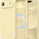 LOVE 3000 Designed for iPhone Air Case, Premium Silicone [Compatible with Magsafe][Soft Anti-Scratch Microfiber Lining] Shockproof Protective Phone Case for Men Women 6.5", Creamy Yellow