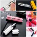 Yeejok Perfume Atomizer for Travel, Portable Mini Refillable Empty Perfume Bottles, Leakproof Cologne Container Perfume Spray Bottle for Men Women, 5ml Scent Pump Case with Leather Case-White(Silver)