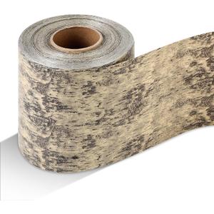 Syhood Outdoor Ribbon Poly Satin Ribbon Floral Craft Decoration Aspidistra Leaf Riband Easter Holiday Outdoor Decorating(4 Inch X 49 Yards,Wood Color)