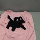 GORGLITTER Women's Off The Shoulder Sweater Cat Print Graphic Long Sleeve Fall Trendy 2025 Pullover Top Pink Large