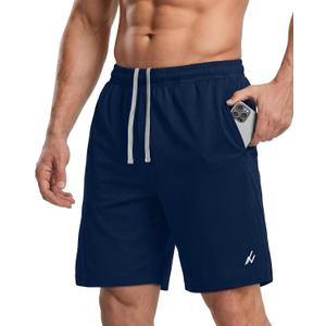 Quick Dry Knit Men's Athletic Shorts Loose-Fit Running Workout Gym Shorts (M)