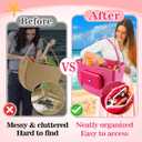 Biubee 2 Sizes Silicone Pouches fits Bogg Bag Accessories - Large Insert Bag with Charms for Keeping Phone Makeup Cash Keys from Sand Water (Pink)