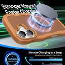 2 x Magnetic for iPhone 16 Case,[Compatible with MagSafe][Military-Grade Drop Protection][Anti-Yellowing] Shockproof Protective Translucent Matte Cover for iPhone 16 Phone Case,Brown